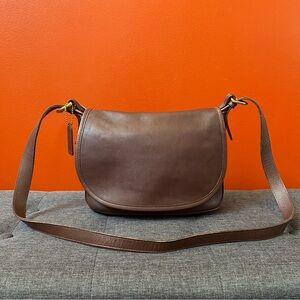 Vintage COACH 1995 Brown Leather FLETCHER Bag Model #4150